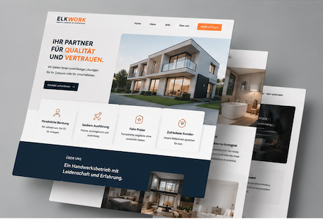 Modernes ELKWORK Website-Konzept für Handwerker