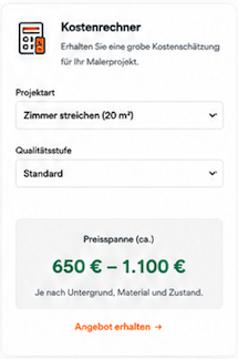 Kostenrechner für Malerbetriebe