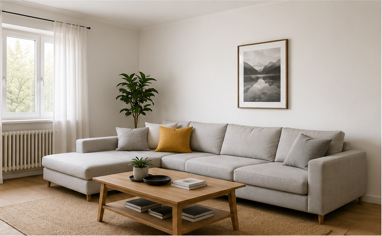 Wohnzimmer nach den Malerarbeiten